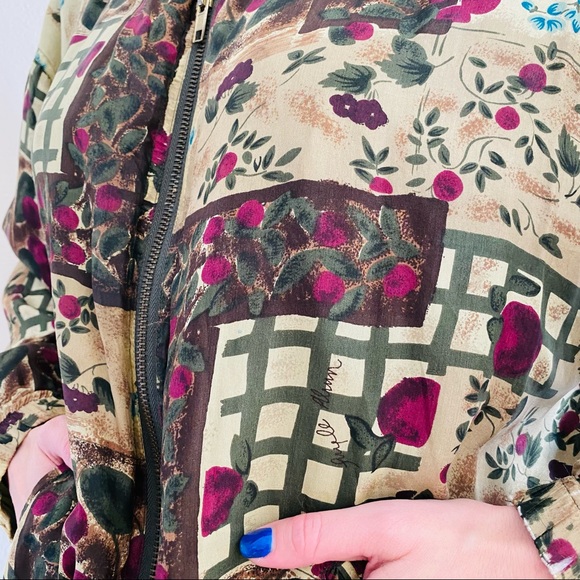 Vintage studio sportif 100% SILK ZIP LIGHT BOMBER JACKET Windbreaker - Picture 6 of 10